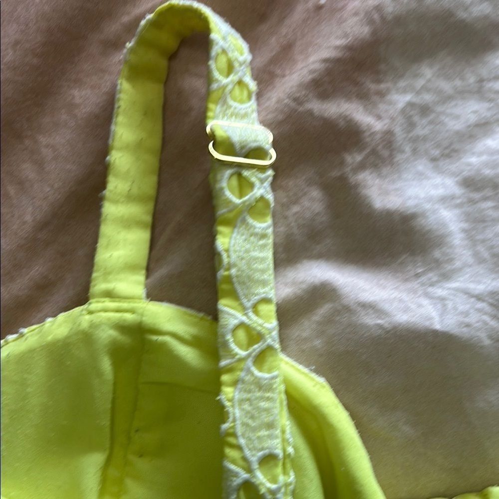 Lilly Pulitzer Neon Yellow Top with Tie Back - Picture 4 of 5